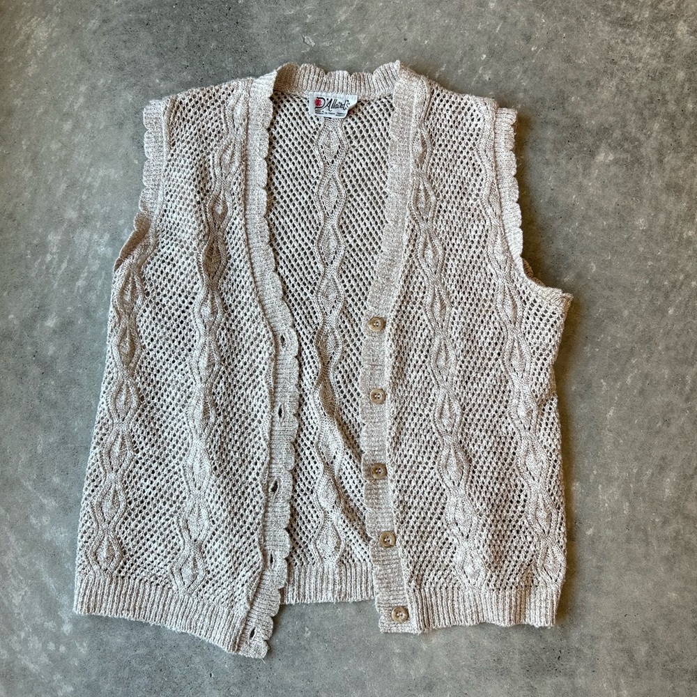 d'allaird's cream button up sweater vest